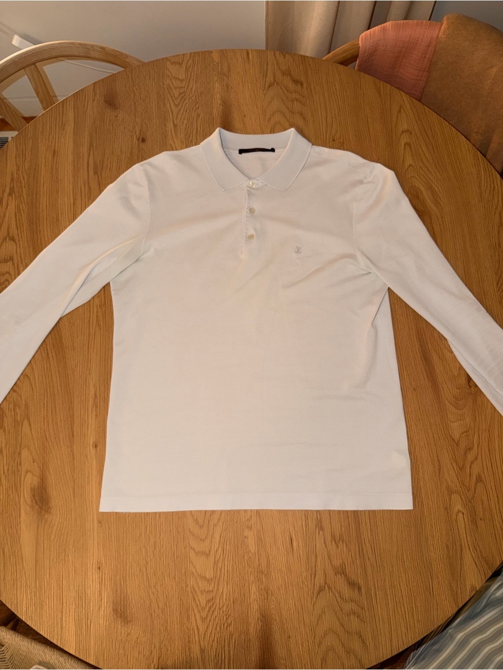 Louis Vuitton White Long-Sleeve Polo